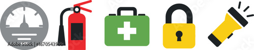 Essential Safety Equipment Icons for Emergency Preparedness

