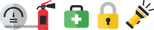 Essential Safety Equipment Icons for Emergency Preparedness

