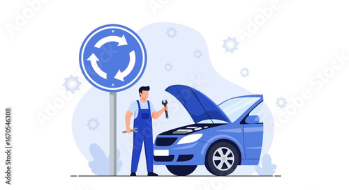 Reliable Car Mechanic Providing Efficient Auto Repair Services Near Roundabout