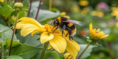 Bumblebee on Yellow Dahlia ...