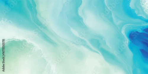 Serene pastel watercolor wave pattern in blue and green for spa branding, wellness, and brand identity art