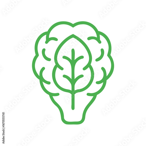 Green illustration of brain blended with leaf design symbolizing nature  