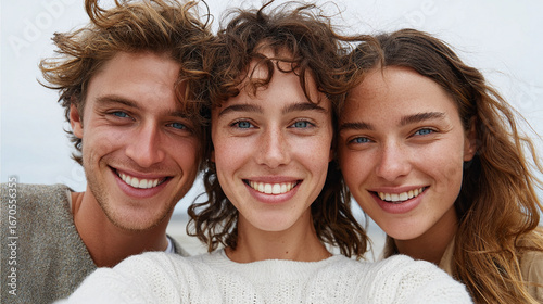 young friends taking a selfie together