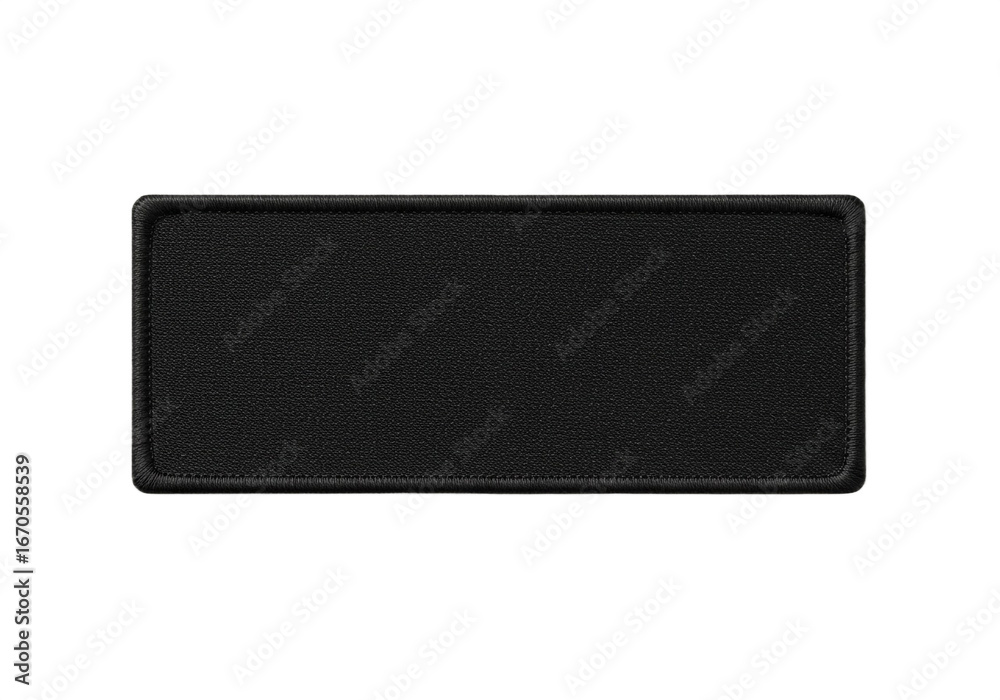 Fototapeta premium Black Rectangular Desk Mat with Raised Border on White Background