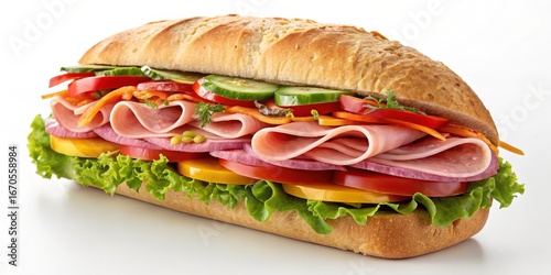 Layered Ham and Veggie Sub ...