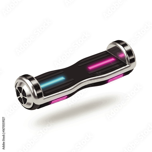 Futuristic Hoverboard with Glowing LED Lights