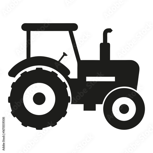 Combine Harvester & Classic Tractor Silhouette Vector – Minimal Side View