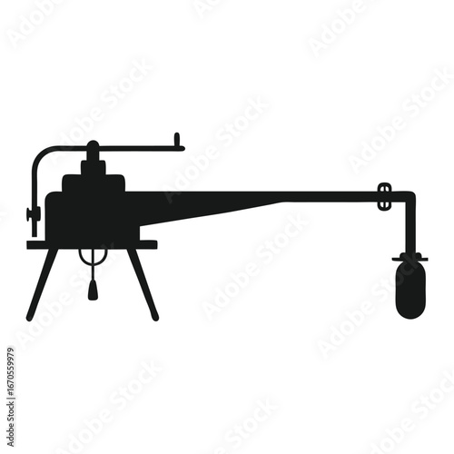 Irrigation Boom Sprayer Silhouette Vector for Large Farms