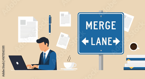 Strategic Business Consolidation With Teamwork And Road To Company Growth