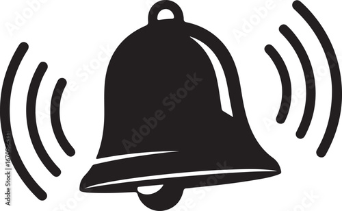 Bell ringing notification symbol silhouette vector graphic