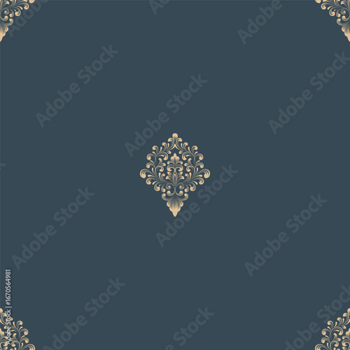 Damask modern fleur de lis seamless pattern element. Vintage classical old fashioned damask ornament, seamless texture for wallpapers, textile.