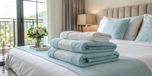 Stack of Folded Towels on L...