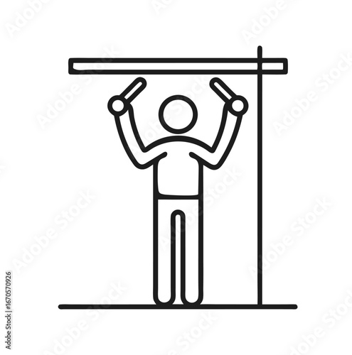 Pull-Up Exercise Pose for Upper Body Strength and Fitness.