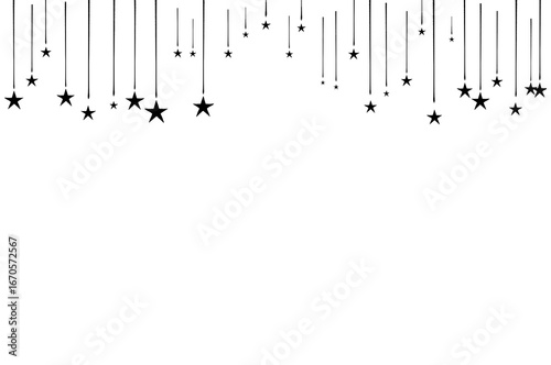 Hanging Stars Top Border Frame Background