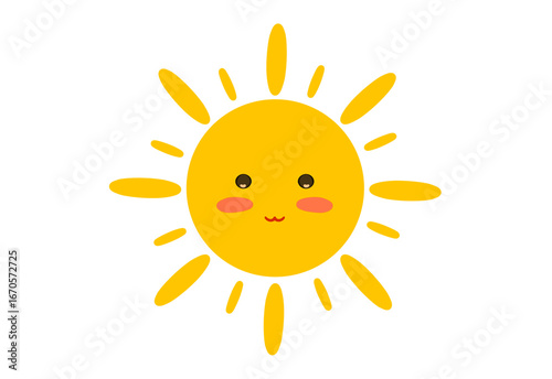 Cute Smiling Sun Cartoon Illustration