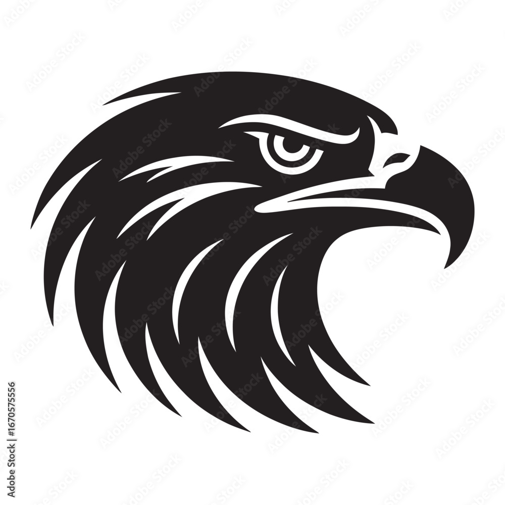 Obraz premium Bold Eagle Head Vector Graphic for Striking Visuals Ideal for Logos and Designs