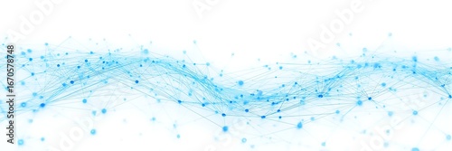 Abstract digital network connection technology background with connecting dots and lines, isolated on white background
