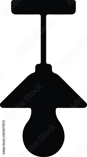 Vector Hanging lamp interior lighting fixture silhouette Illustrator