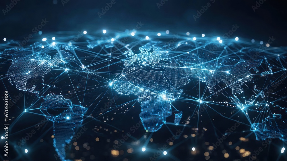 Fototapeta premium Global network map
