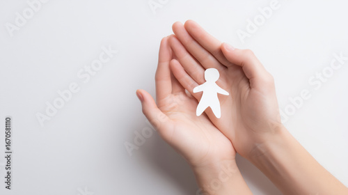 Hands gently holding paper cutout symbolizing miscarriage awareness and support on white background