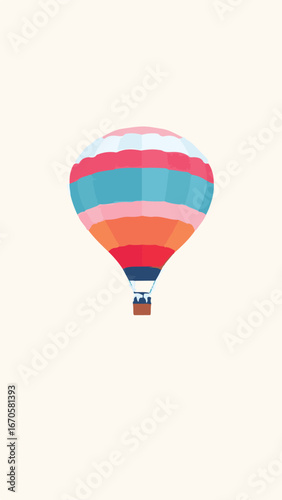 Hot air balloon flying sky