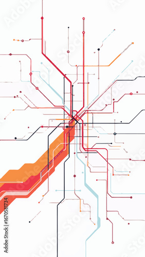 Abstract subway transport map