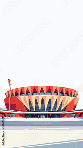 City stadium with crowd view