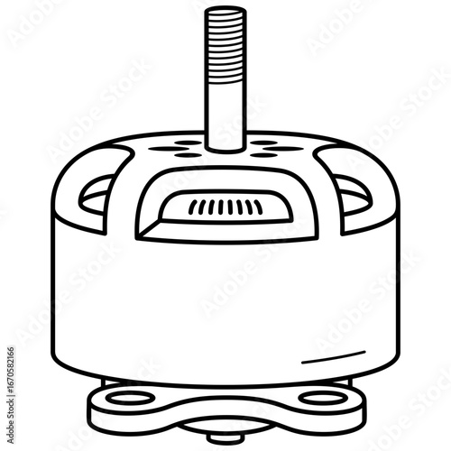 FPV Drone Motor. Vector outline icon