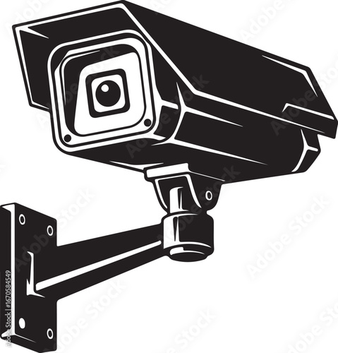 Security camera surveillance system monitoring device silhouette