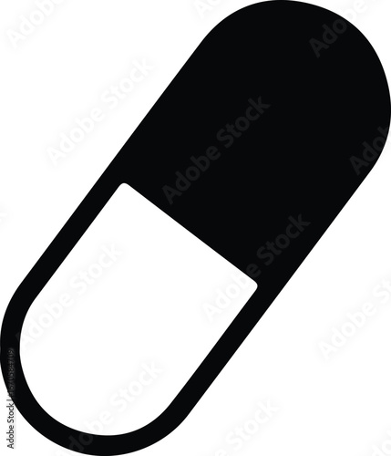 Vector Pill capsule medicine pharmacy icon medical treatment silhouette Illustrator