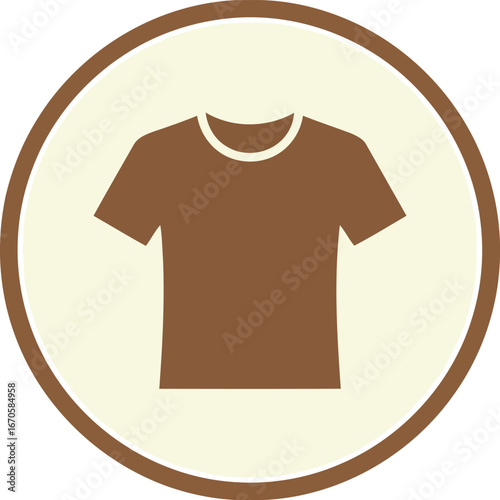 Brown t-shirt icon symbol graphic apparel clothing fashion vector