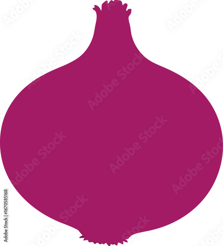 Vibrant red onion silhouette fresh produce food ingredient healthy eating vector
