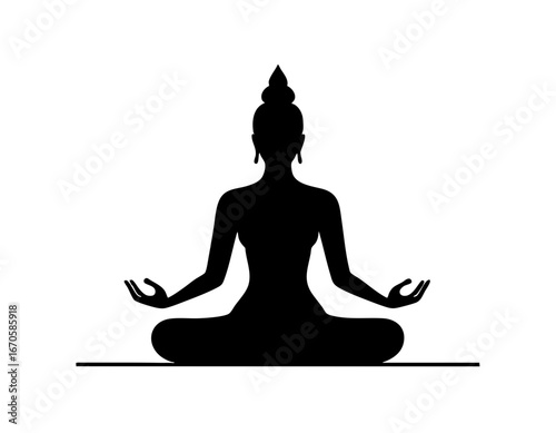 silhouette of a meditation