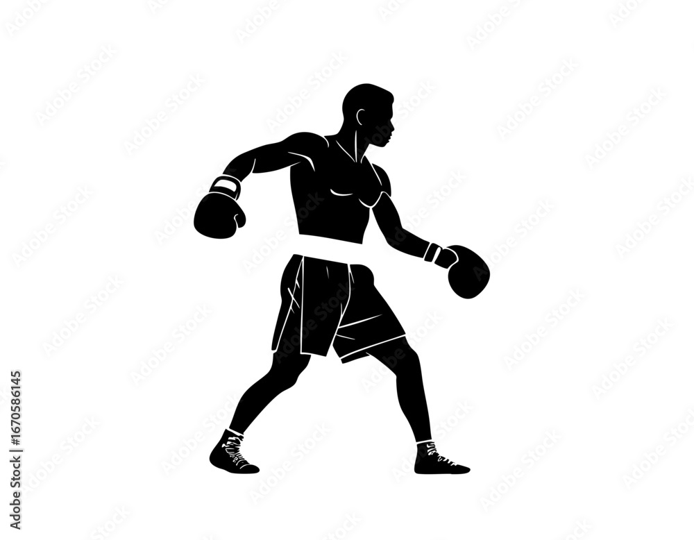 Naklejka premium silhouette of a boxing player