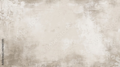 paper texture in faded beige and white with worn edges, soft organic distress marks, illustrated for a classic handmade look, background has centered open space for message or branding, subtle 
