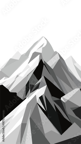 Black and white mountain peaks