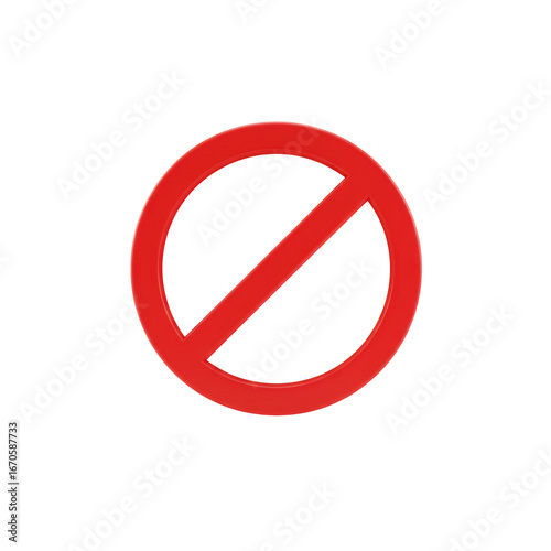 Free Download A pristine, high-contrast universal prohibition symbol, vibrant red circle with a diagonal line, centered on an immaculate high-key white background, concept of warning and boundaries - GFXLoad