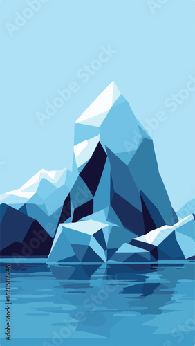 Iceberg floating on ocean water