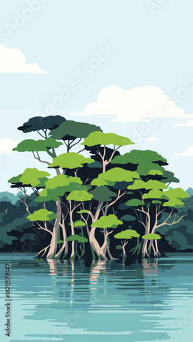 Tree roots in mangrove swamp