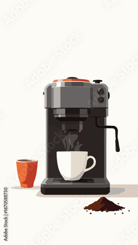 Black coffee maker illustration