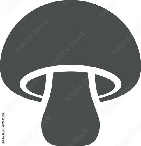 Mushroom icon vector graphic food ingredient simple minimalist design vector