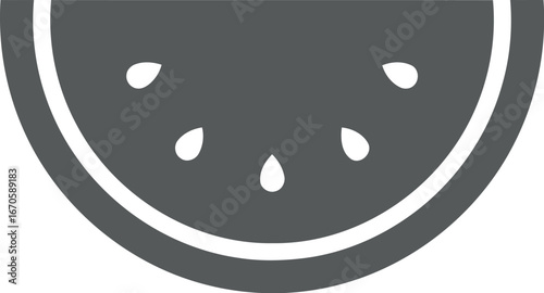 Simple watermelon slice icon summer fruit graphic vector