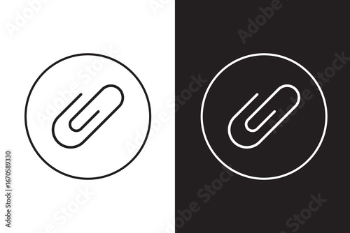 Paperclip icon pictogram on White Background Editable Stroke.