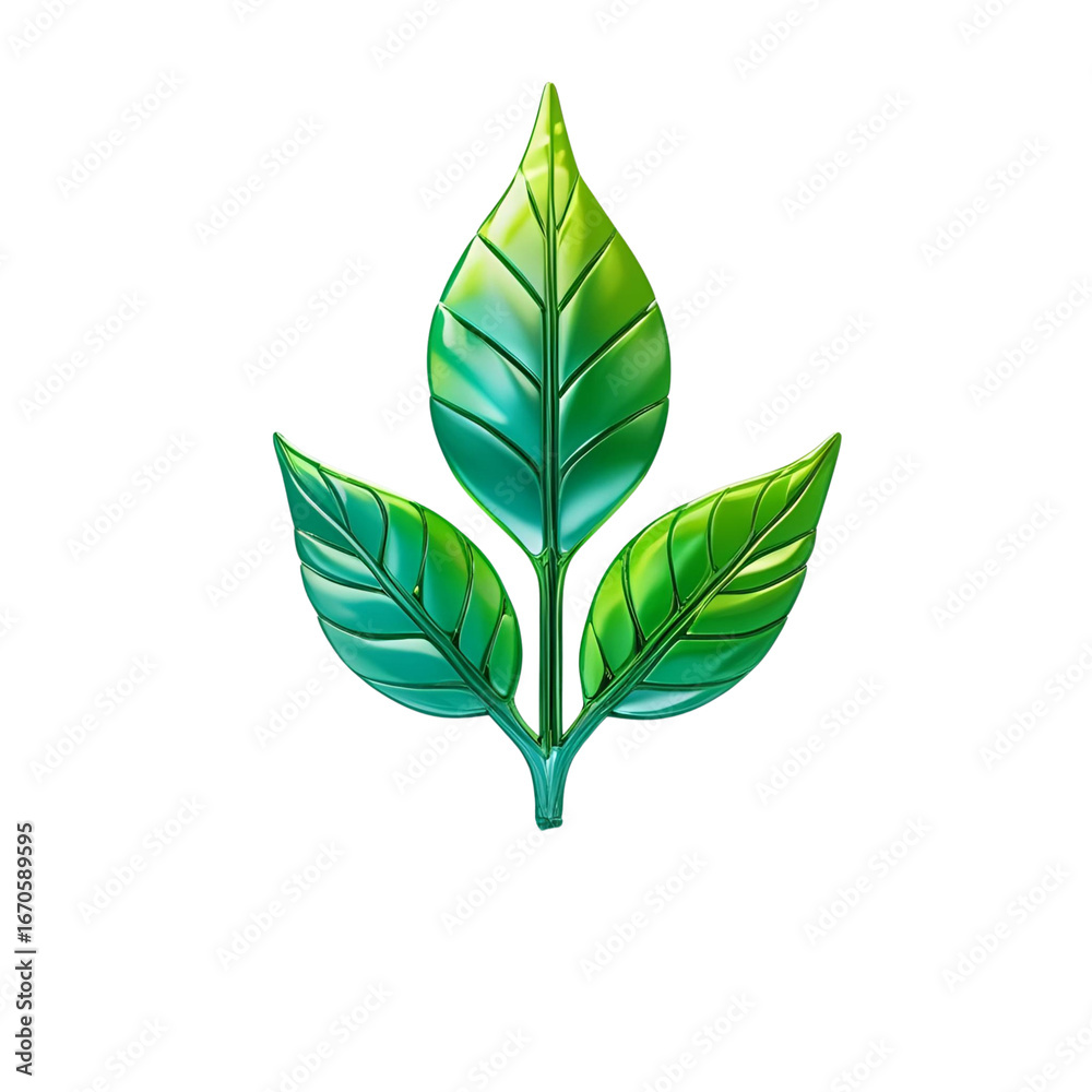 Naklejka premium Organic growth of green leaves on a spring branch symbolizes a natural and eco-friendly life