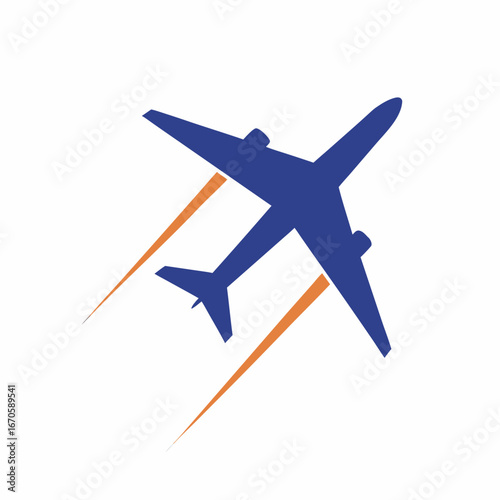 Minimal Plane with Trail Travel Icon Illustration