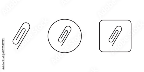 paper clip silhouette business vector icon bundle