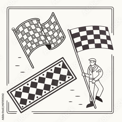 checkered flag vector illustration