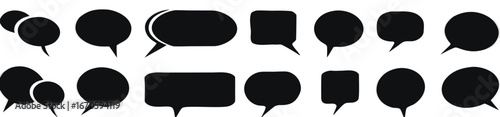 
Transparent PNG available
Silhouette speech bubble vector set. Speech bubbles. communication concept, Speak bubble, simple flat design. text box and message icon collection on a white background. vec