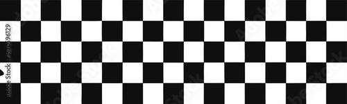 Black and white checkered line seamless pattern repeating banners of racing flag stripe speed texture  
