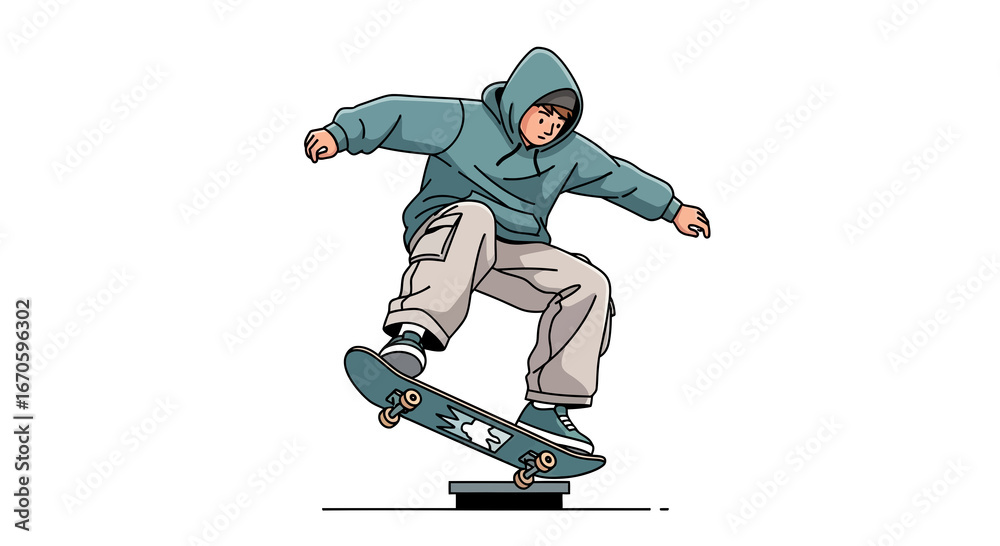 Fototapeta premium Skateboarder Performing a Trick.